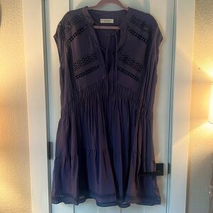 Lucky Brand Purple Boho Dress Lace Detail Lined Size L NWOT